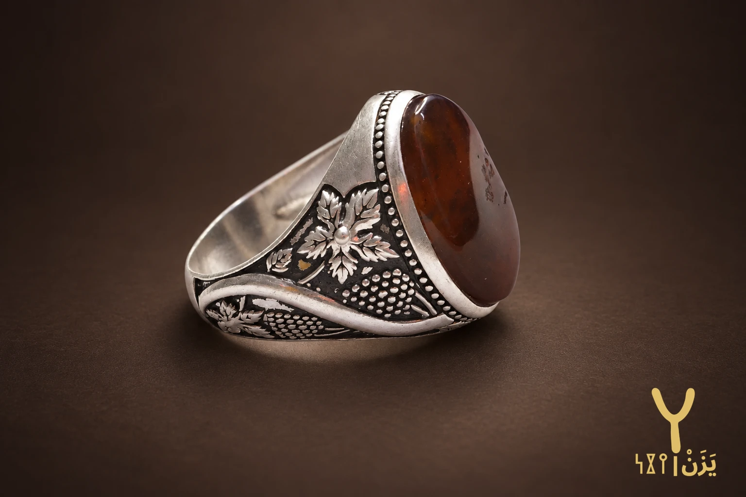 Grapevine Honey Yemeni Agate Ring Grapevine Honey Yemeni Agate Ring, sterling silver and Yemeni agate, view 2