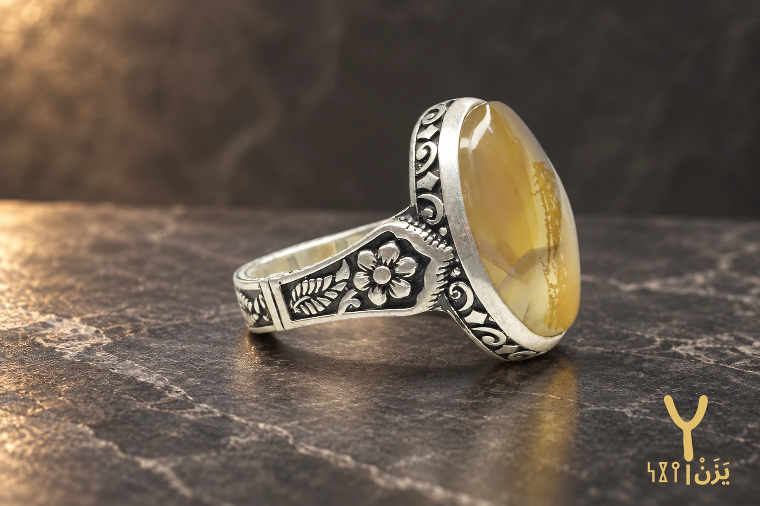 Golden Grove Shajari Yemeni Agate Ring Golden Grove Shajari Yemeni Agate Ring, sterling silver and Yemeni agate, view 4
