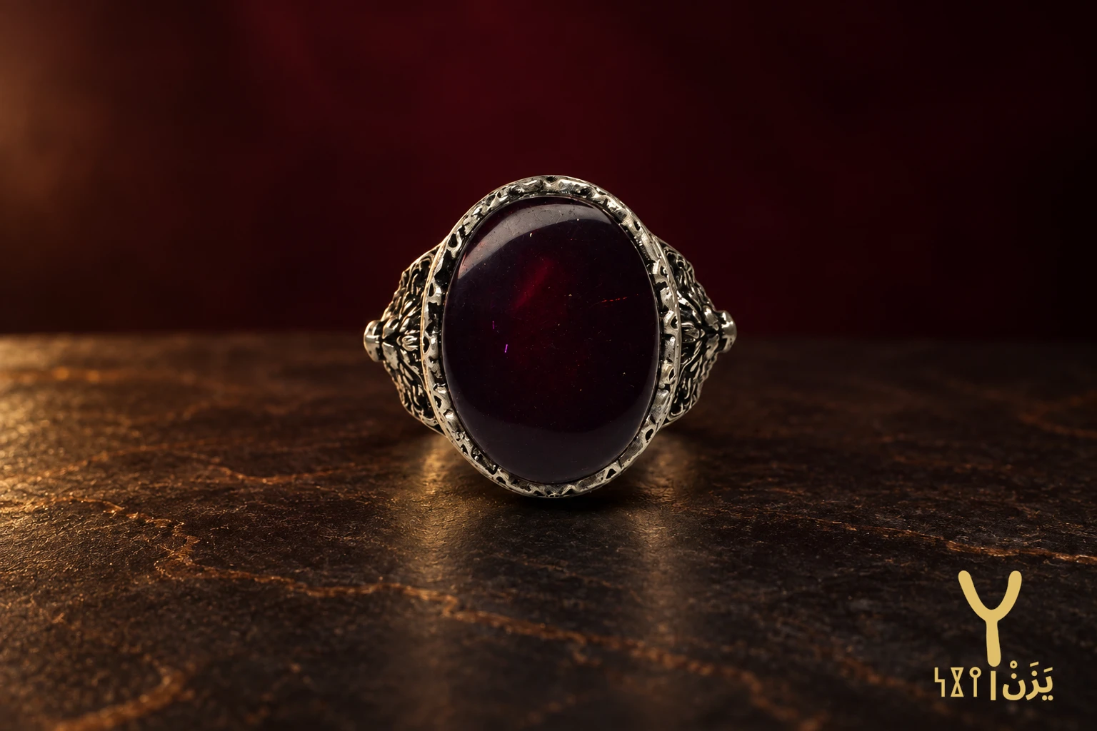 Filigree Lion Kabdi Agate Ring Filigree Lion Kabdi Agate Ring, sterling silver and Yemeni agate, view 3