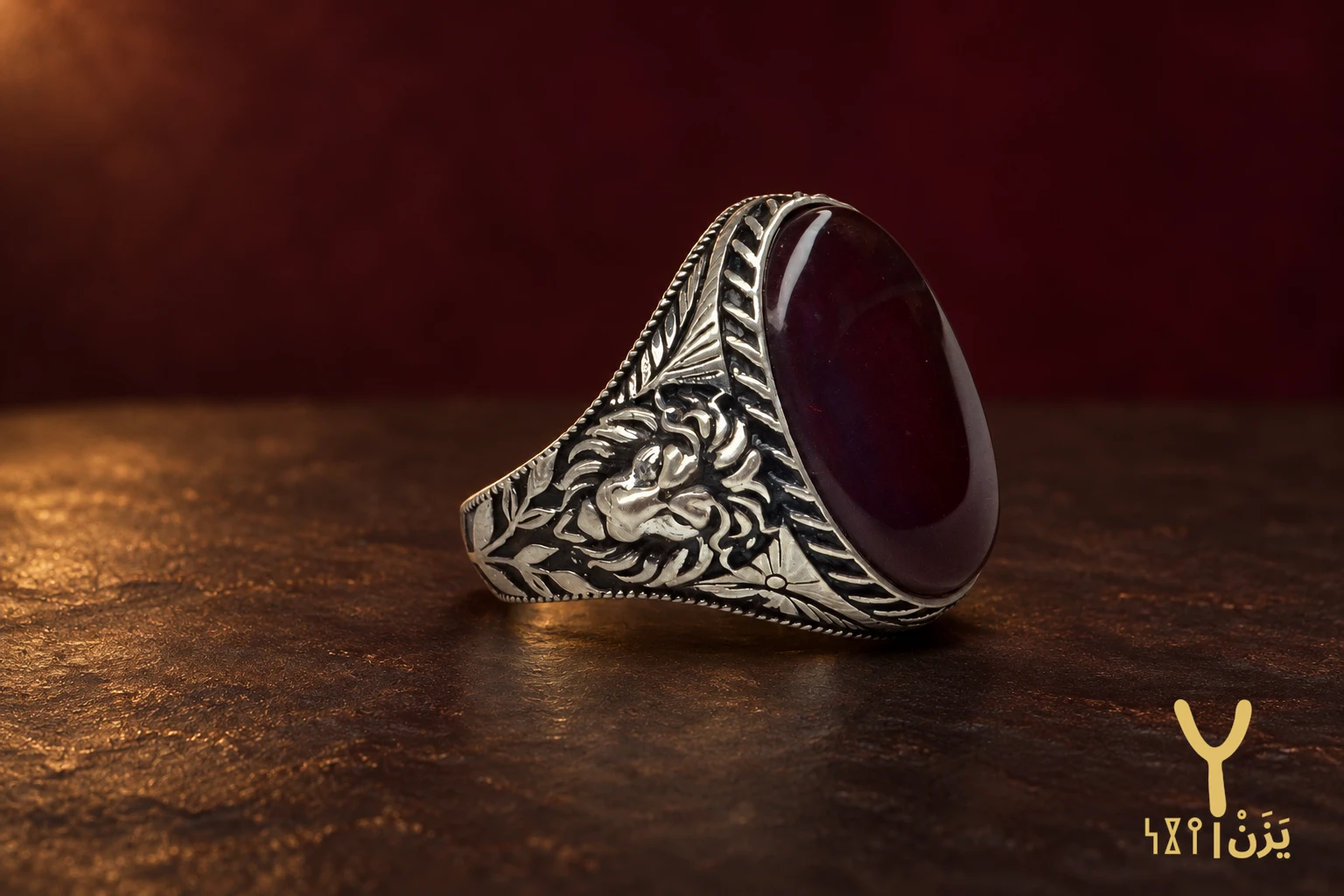 Laurel Lion Red Yemeni Agate Ring Laurel Lion Red Yemeni Agate Ring, sterling silver and Yemeni agate, view 1