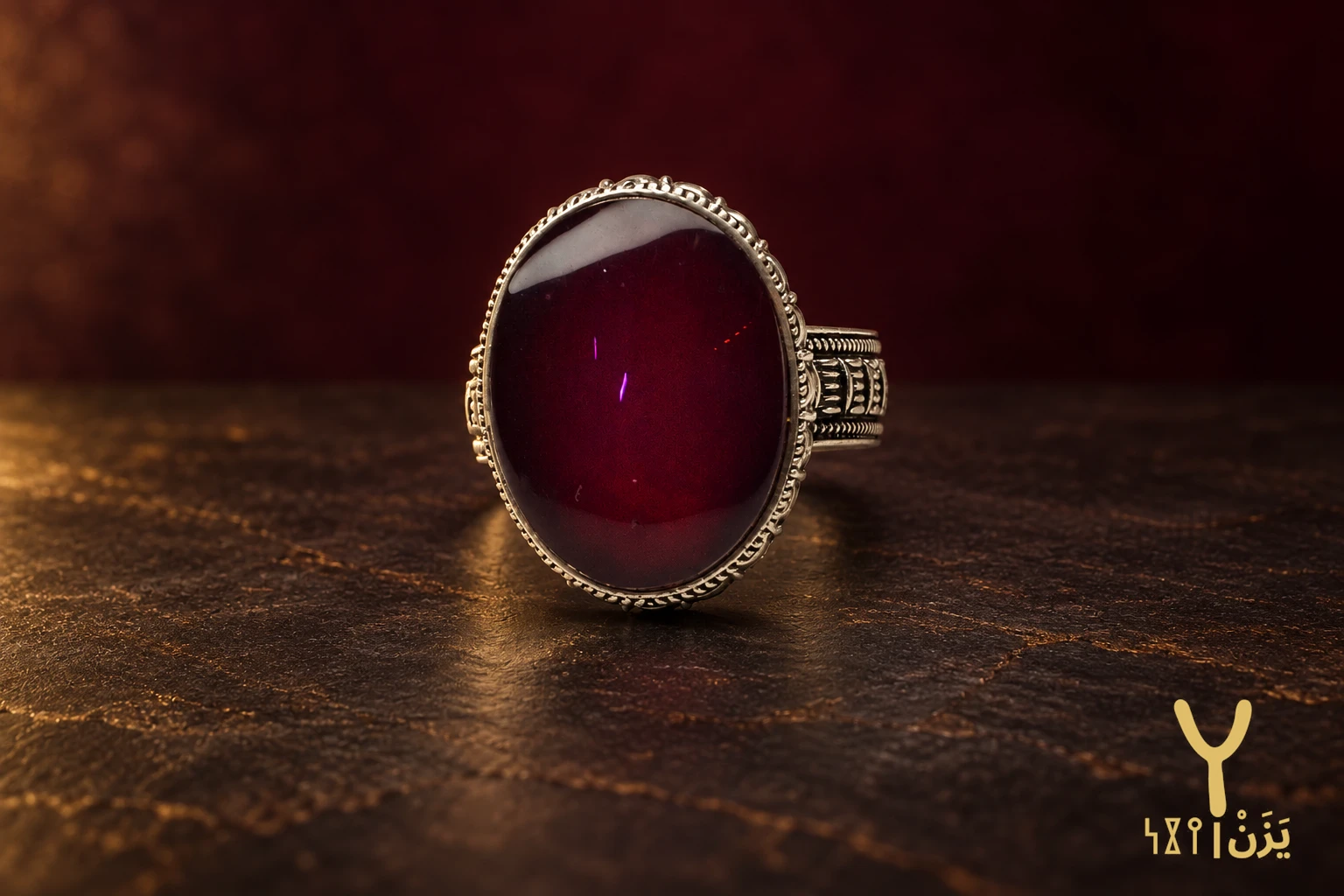 Woven Reed Red Agate Ring Woven Reed Red Agate Ring, sterling silver and Yemeni agate, view 2