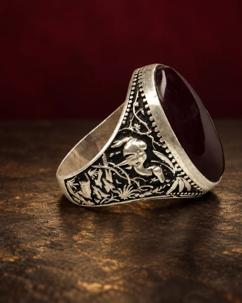 Hunter's Garden Kabdi Agate Ring, sterling silver and Yemeni agate, view 2