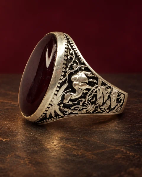 Hunter's Garden Kabdi Agate Ring, sterling silver and Yemeni agate, view 1