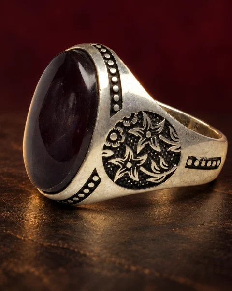 Star Medallion Yemeni Agate Ring, sterling silver and Yemeni agate, view 4
