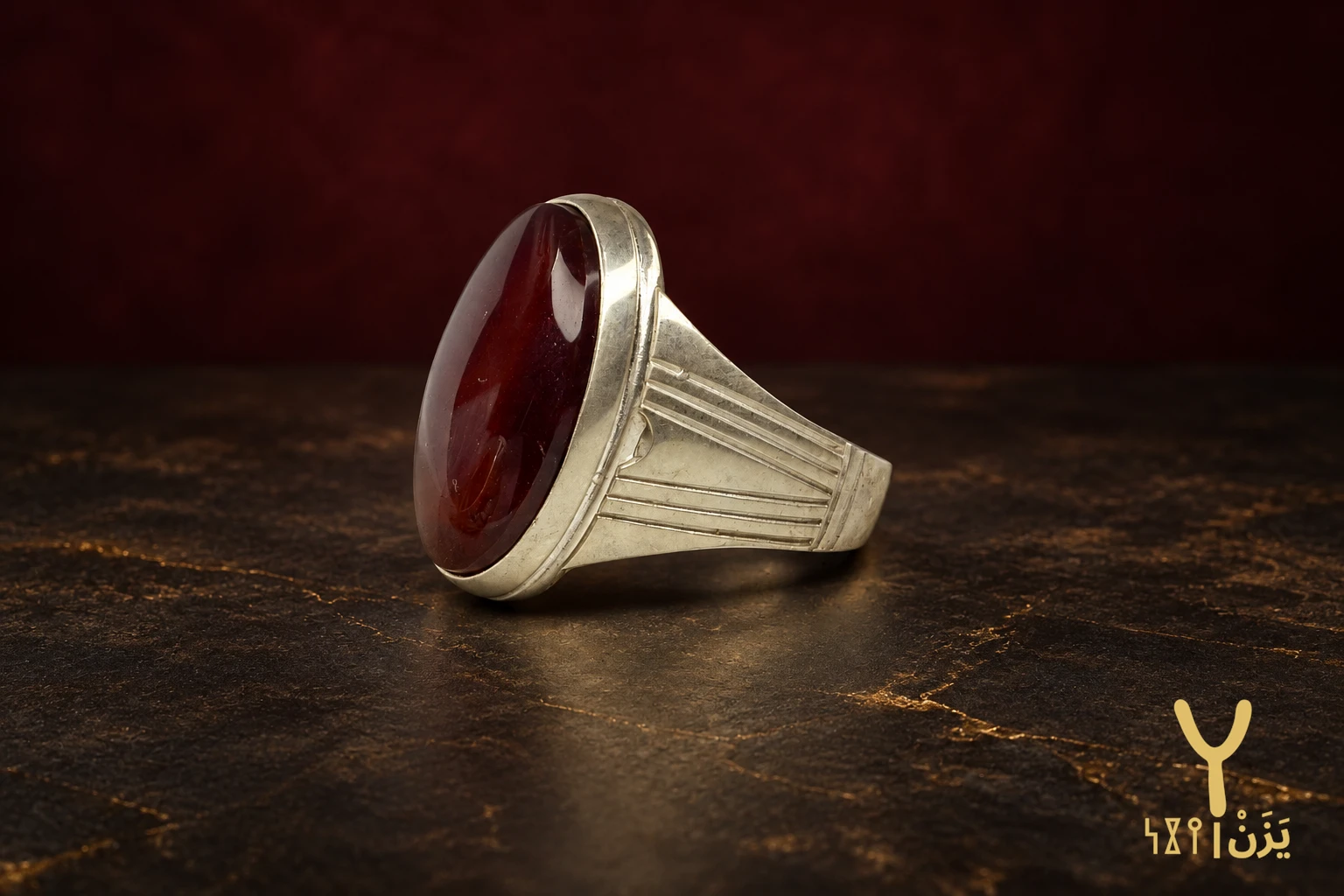 Pillar Line Red Yemeni Agate Ring Pillar Line Red Yemeni Agate Ring, sterling silver and Yemeni agate, view 2
