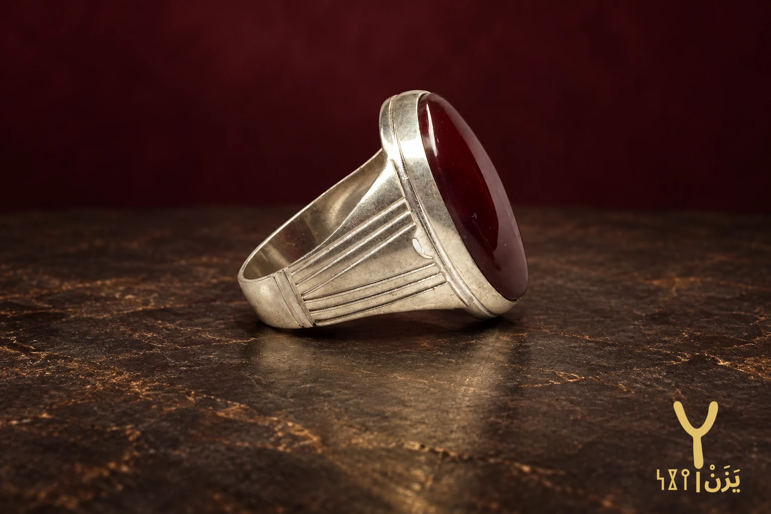 Pillar Line Red Yemeni Agate Ring Pillar Line Red Yemeni Agate Ring, sterling silver and Yemeni agate, view 3