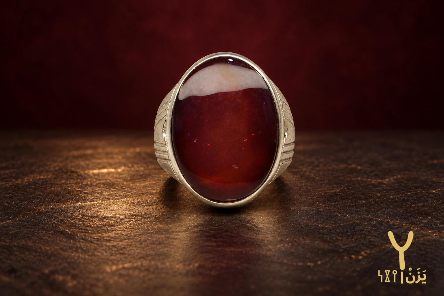 Pillar Line Red Yemeni Agate Ring Pillar Line Red Yemeni Agate Ring, sterling silver and Yemeni agate, view 1