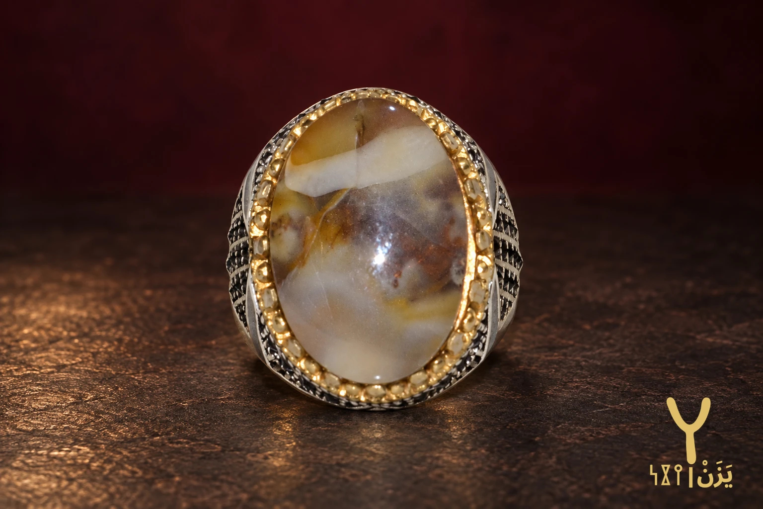 Harvest Cloud Musawwar Yemeni Agate Ring Harvest Cloud Musawwar Yemeni Agate Ring, sterling silver and Yemeni agate, view 1