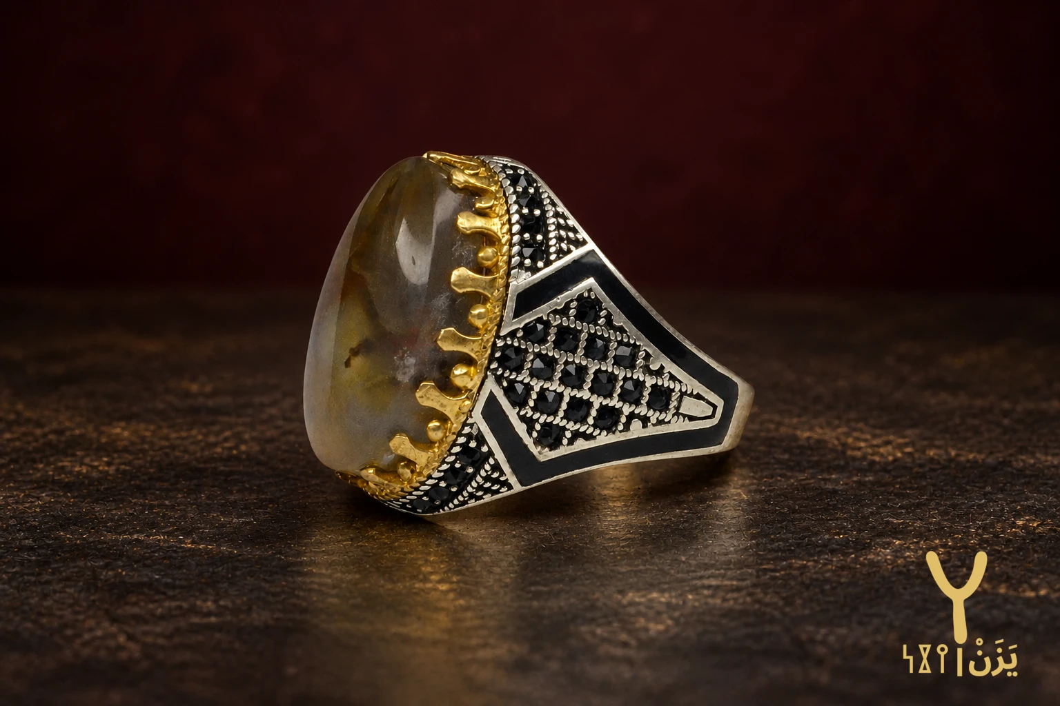 Harvest Cloud Musawwar Yemeni Agate Ring Harvest Cloud Musawwar Yemeni Agate Ring, sterling silver and Yemeni agate, view 3