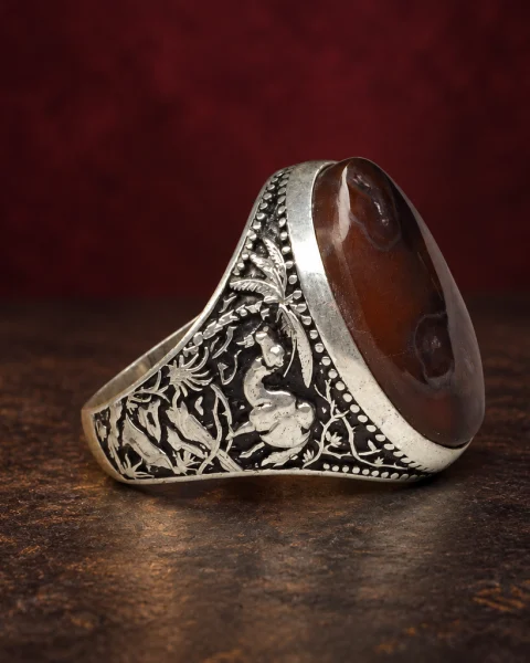 Palm Oasis Eye Yemeni Agate Ring, sterling silver and Yemeni agate, view 2